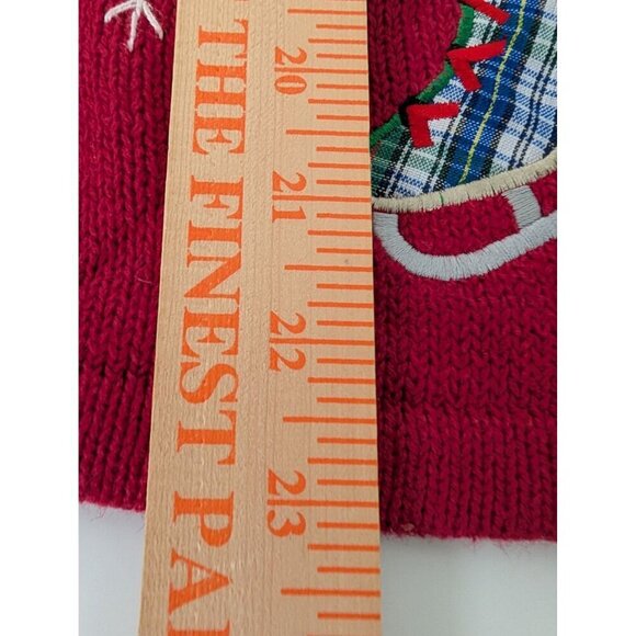 Vintage Ice Skating Cardigan Womens Size Small Red Snowflakes Winter Plaid - Picture 11 of 11